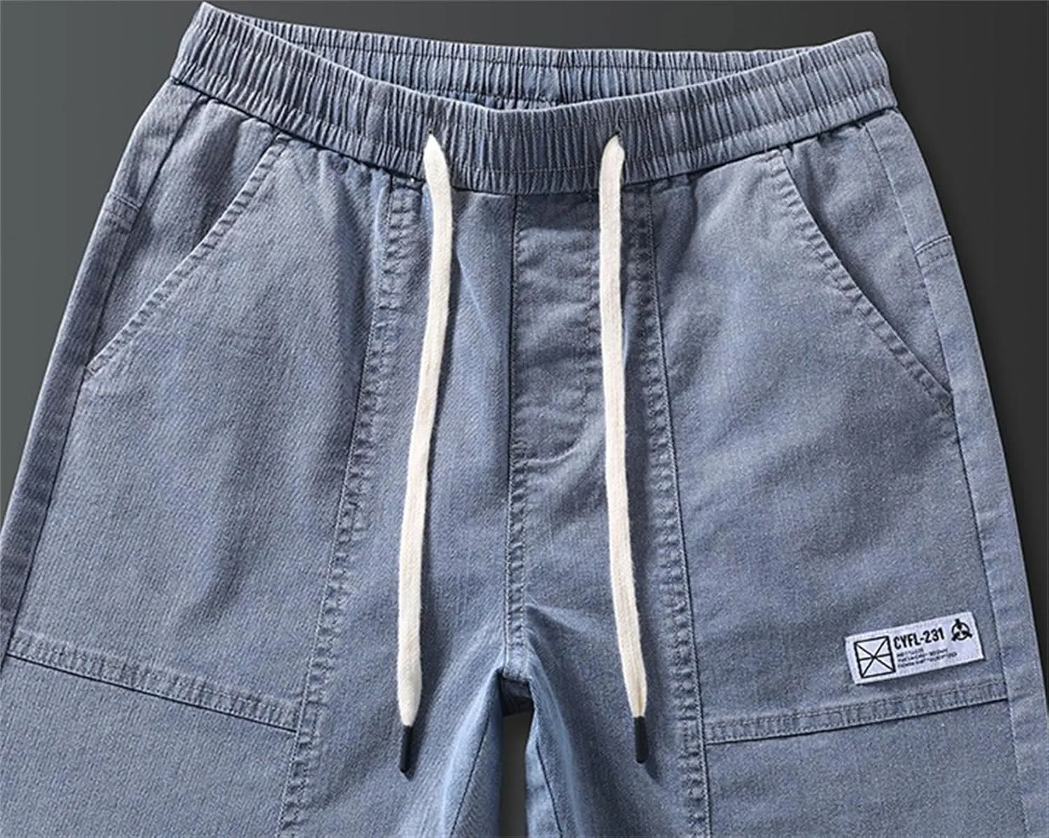Men's Slim Fit Stretch Jeans Classic Denim Work Pants Fit Elastic Waist Casual Trousers