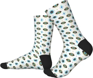Mens Womens Fun Novelty Crew Athletic Socks Evil Eyes Pattern Casual Crew Socks pattern45