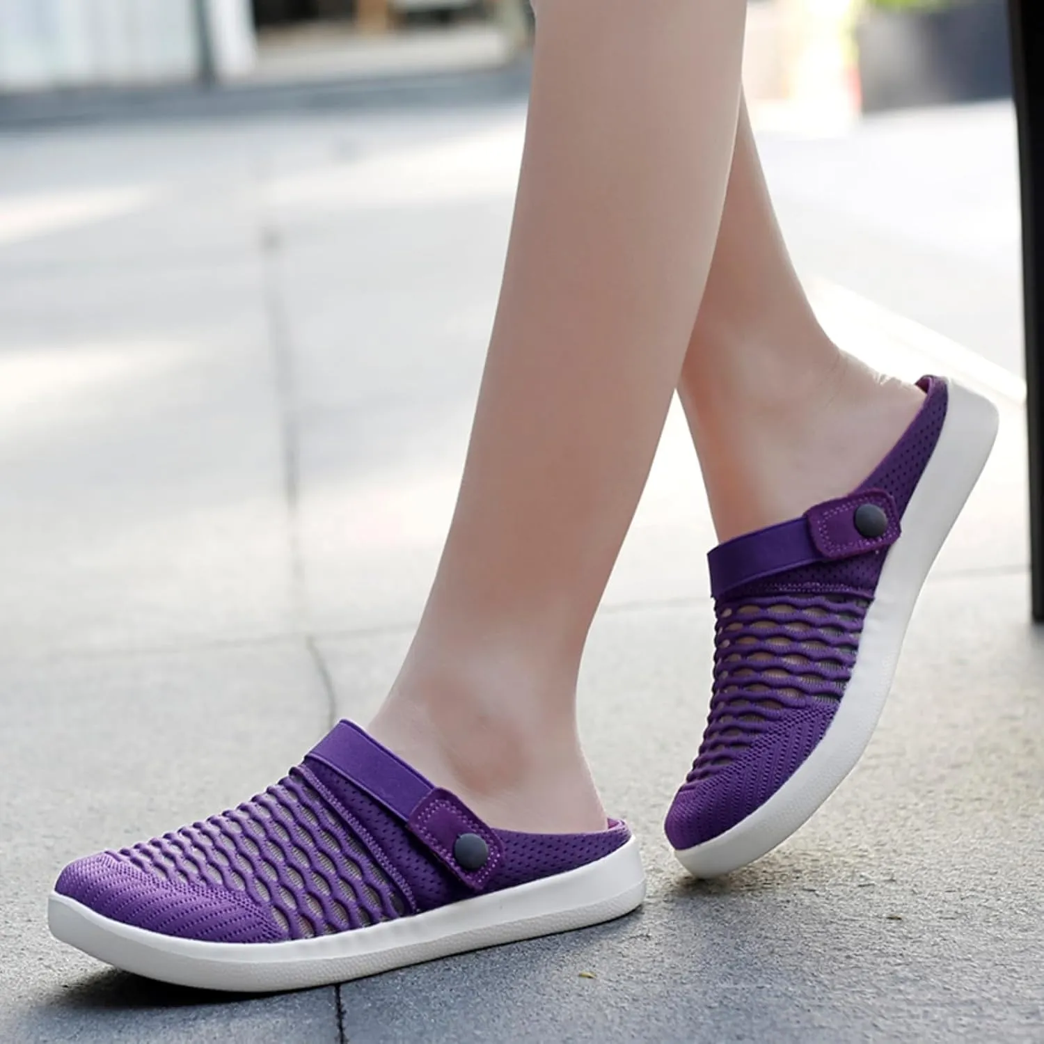 Mens Womens Mules & Clogs Garden Shoes Breathable Mesh Walking Mules Sneakers Open Back Slip On Shoes Non-Slip Outdoor Beach Sandals Unisex