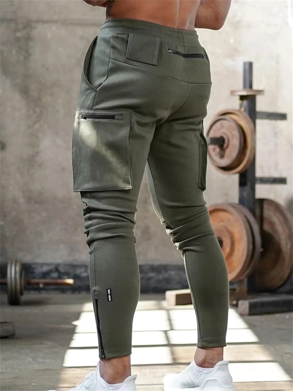 Mens Workout Joggers Pants/Tapered Bodybuilding Gym Cargo Joggers/Athletic Running Cargo Sweatpants