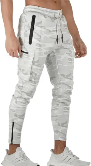 Mens Workout Joggers Pants/Tapered Bodybuilding Gym Cargo Joggers/Athletic Running Cargo Sweatpants