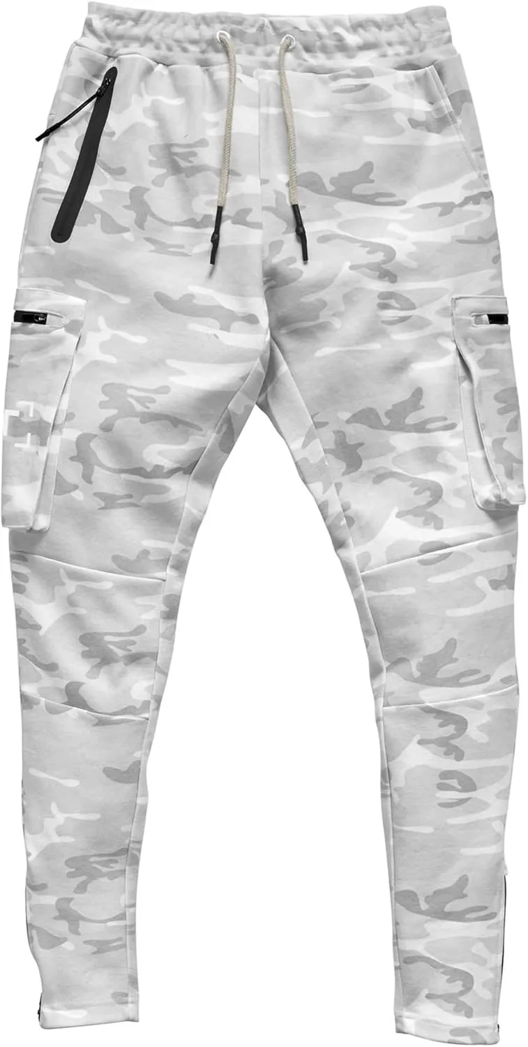 Mens Workout Joggers Pants/Tapered Bodybuilding Gym Cargo Joggers/Athletic Running Cargo Sweatpants