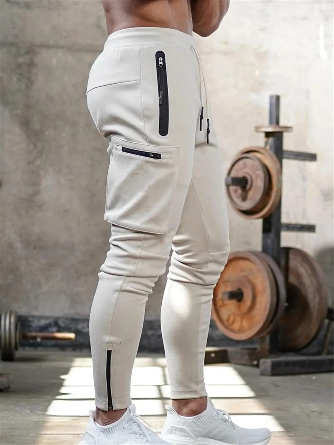 Mens Workout Joggers Pants/Tapered Bodybuilding Gym Cargo Joggers/Athletic Running Cargo Sweatpants