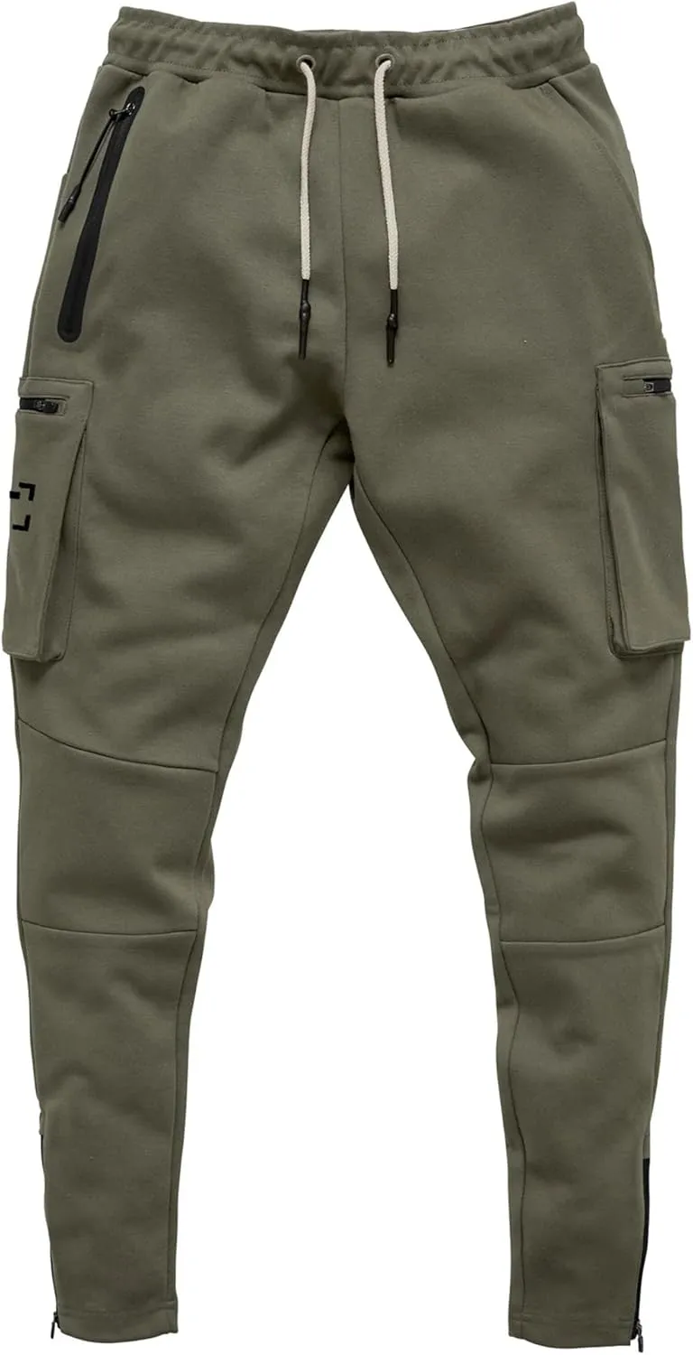 Mens Workout Joggers Pants/Tapered Bodybuilding Gym Cargo Joggers/Athletic Running Cargo Sweatpants