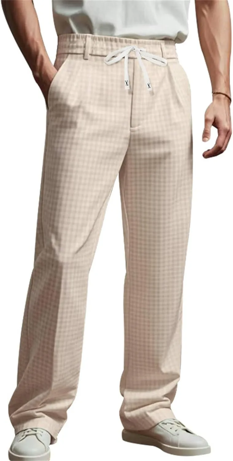 Mens Workout Pants Lounge Active Durable Flex Working Loose Sweatpants Business Trousers Straight Leg Running Pants