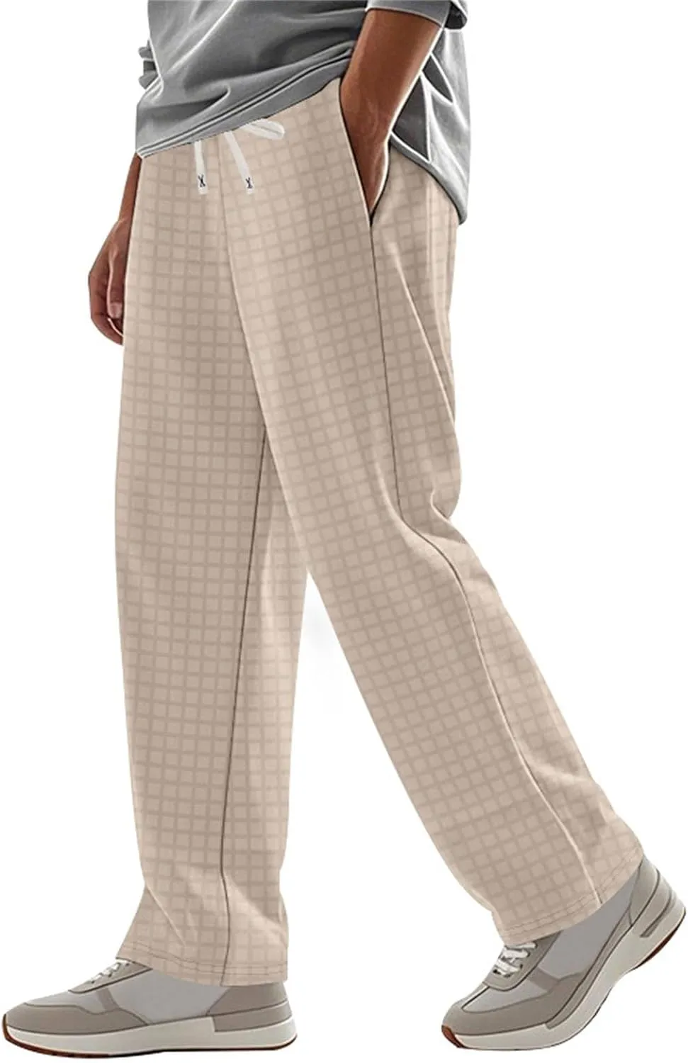 Mens Workout Pants Lounge Active Durable Flex Working Loose Sweatpants Business Trousers Straight Leg Running Pants