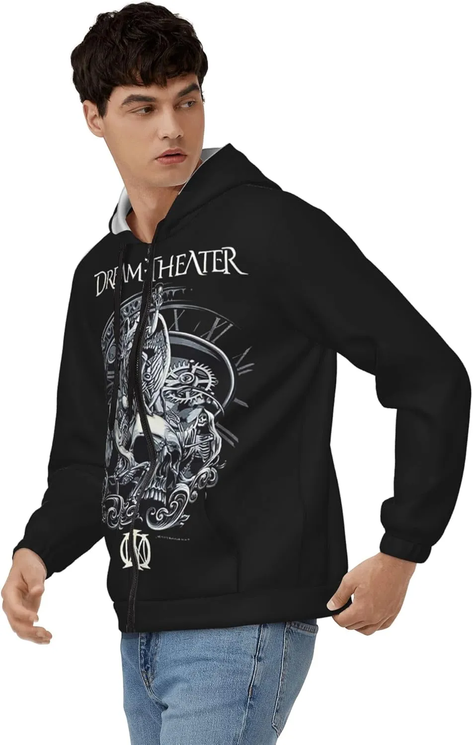 Men's Zip Up Hoodie Long Sleeve Drawstring Pullover Full Zip Sweatshirt for Men