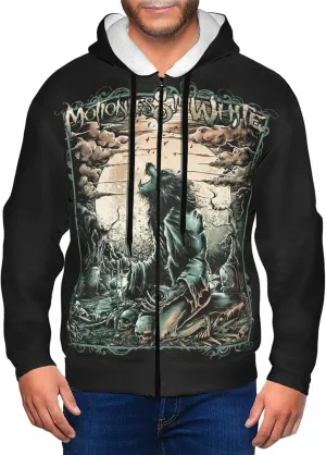 Men's Zip Up Hoodie Long Sleeve Drawstring Pullover Full Zip Sweatshirt for Men