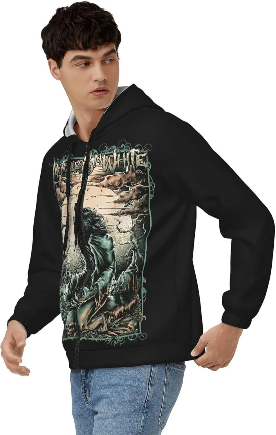 Men's Zip Up Hoodie Long Sleeve Drawstring Pullover Full Zip Sweatshirt for Men