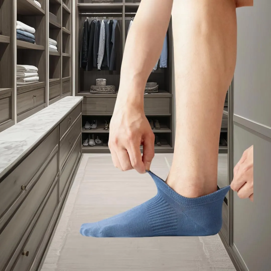Moisture-Wicking Cotton No-Show Socks 8-Pack - Gym/Yoga/Running, Non-Slip Cushioned Breathable (Fits 8-12/10-14)