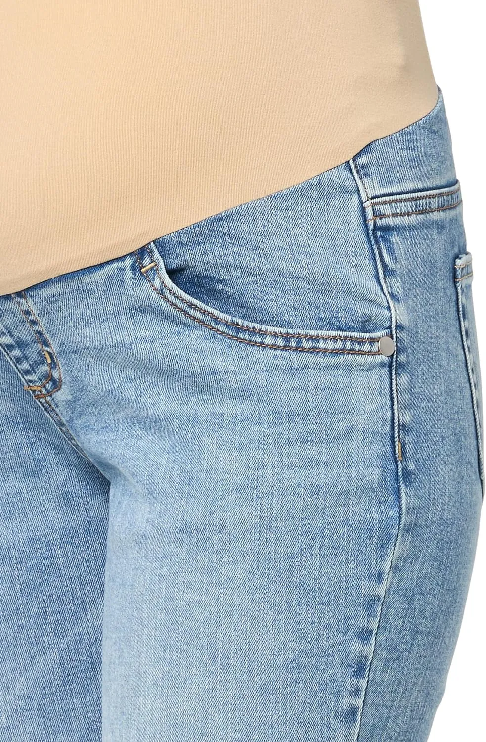 Motherhood Maternity Women's Stretch Secret Fit Over The Belly Straight Leg Pregnancy Jeans
