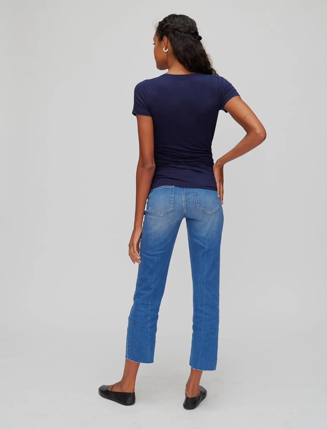 Motherhood Maternity Women's Stretch Secret Fit Over The Belly Straight Leg Pregnancy Jeans