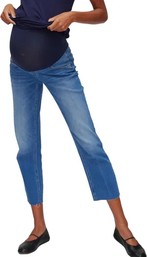 Motherhood Maternity Women's Stretch Secret Fit Over The Belly Straight Leg Pregnancy Jeans