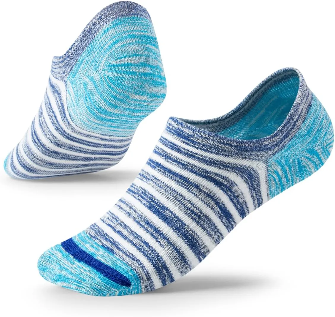 No Show Socks with Non-Slip Grip for Men&Women- Invisible Socks with Breathable Cotton for Sneakers 5Pairs Size 7-12