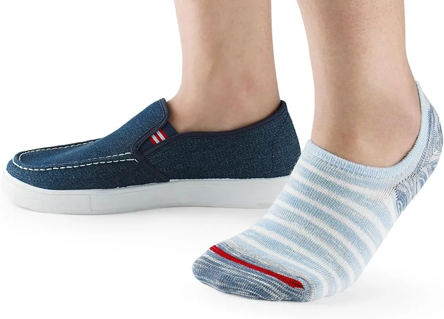 No Show Socks with Non-Slip Grip for Men&Women- Invisible Socks with Breathable Cotton for Sneakers 5Pairs Size 7-12