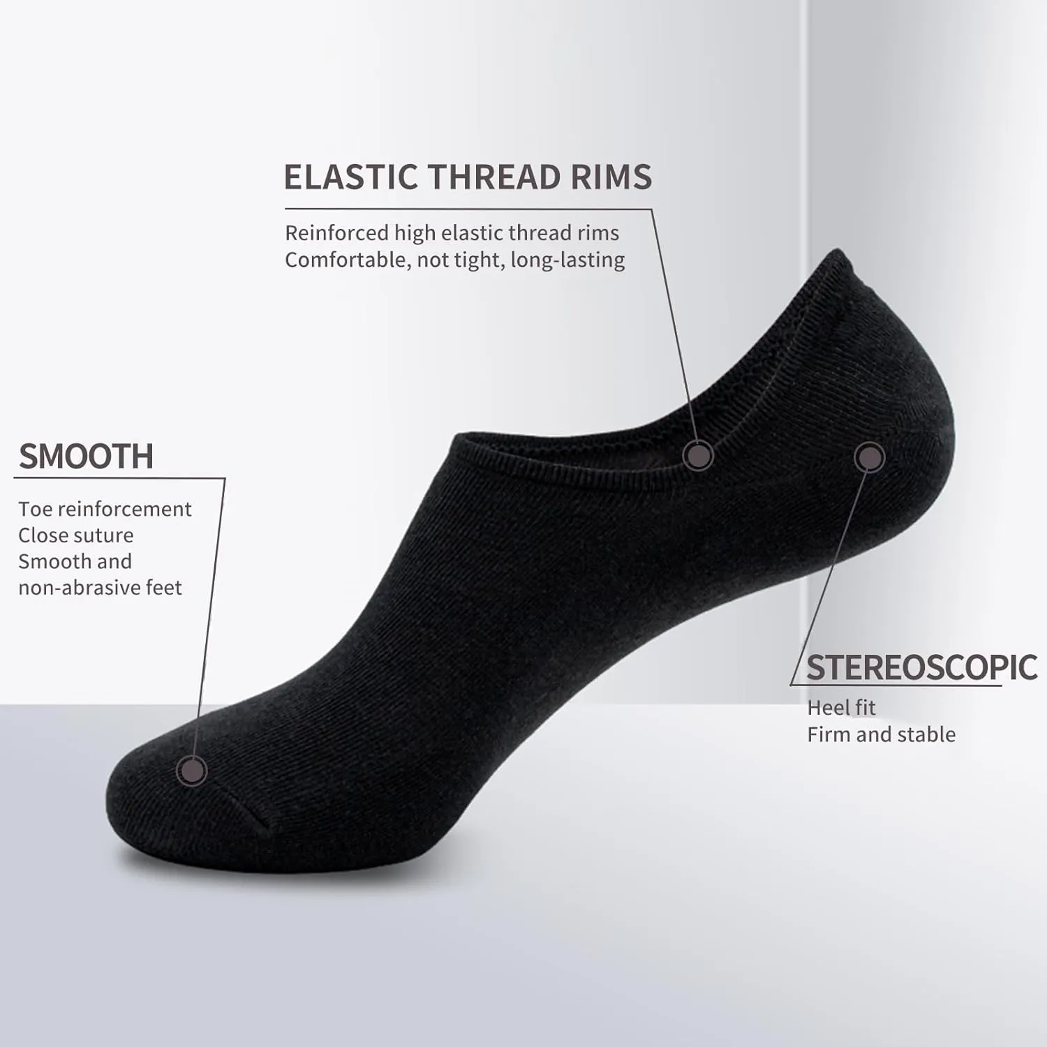 No Show Socks Womens 9 Pairs Invisible Liner Ankle Socks Non Slip Low Cut Socks for Flats Sneakers