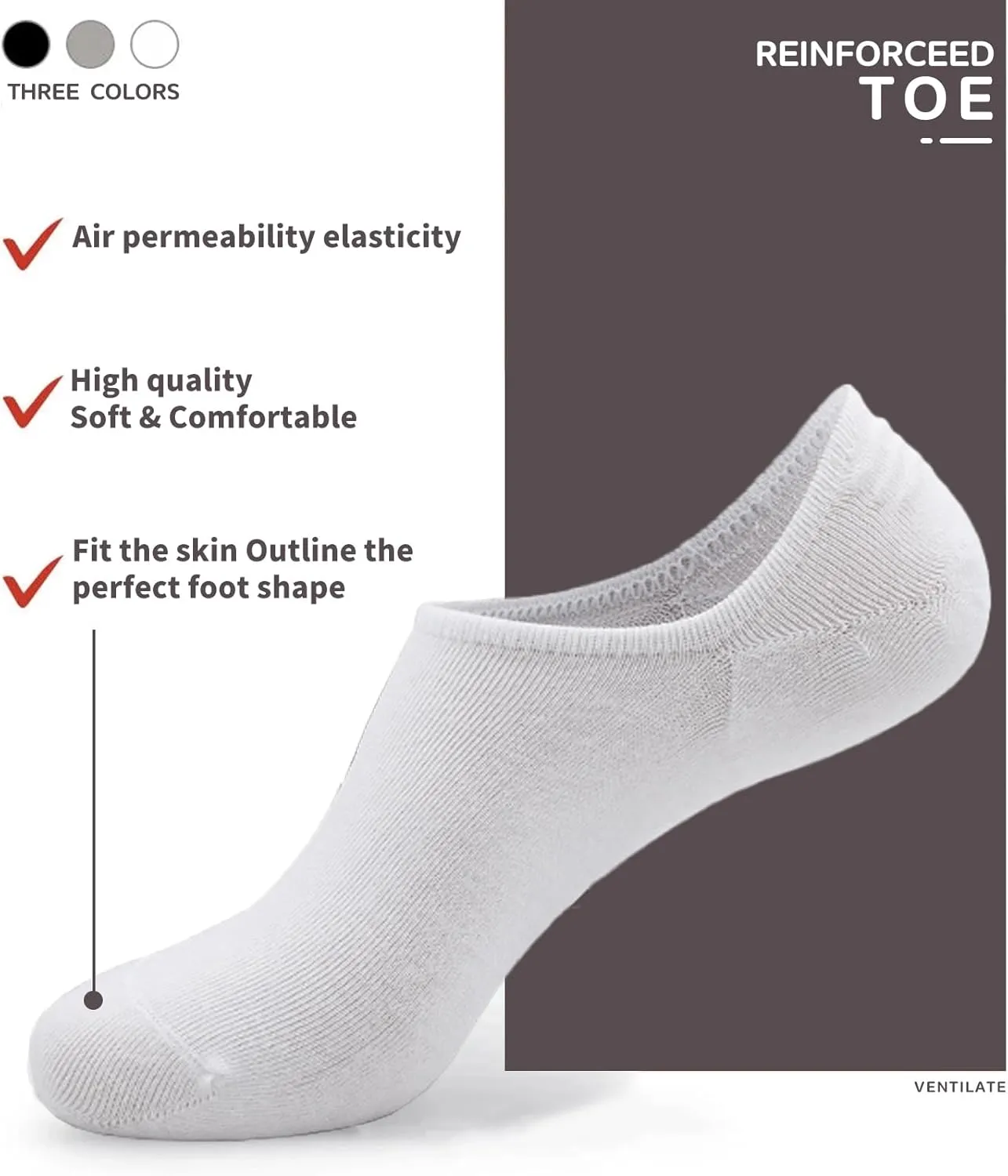 No Show Socks Womens 9 Pairs Invisible Liner Ankle Socks Non Slip Low Cut Socks for Flats Sneakers
