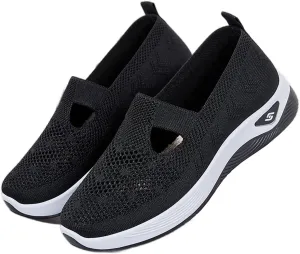 Orthopedic Shoes for Women, Wide Width Slip on Mesh Soft Sole Breathable Lightweight Sneakers, Casual Comfort Arch Support Walking Shoes for Daily Wear