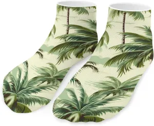 Palm Tree Green Printed Ankle Socks No Show Sock Low-Cut Athletic Socks for Men Women 1 Pair