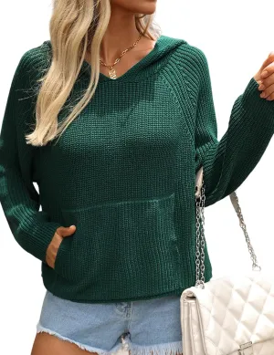 Perbai Women's Fall Sweater Oversized Cropped Hoodie Y2K Star Print Ribbed Knit Sweater Outfits with Pockets
