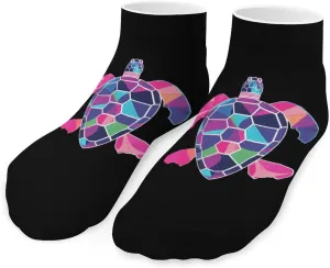 Purple Turtle Printed Ankle Socks No Show Sock Low-Cut Athletic Socks for Men Women 1 Pair