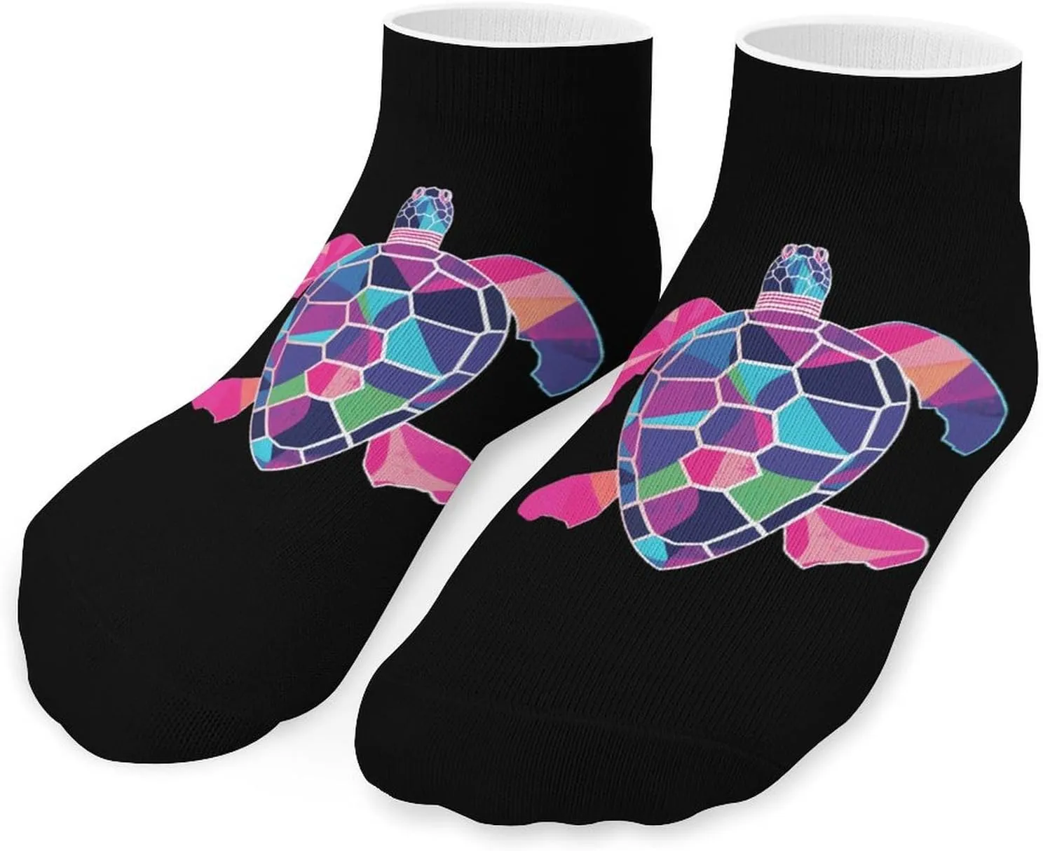 Purple Turtle Printed Ankle Socks No Show Sock Low-Cut Athletic Socks for Men Women 1 Pair