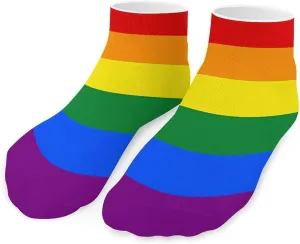 Rainbow Flag Printed Ankle Socks No Show Sock Low-Cut Athletic Socks for Men Women 1 Pair