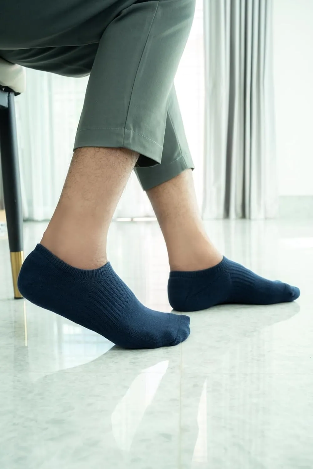 RATIVE Cushion No Show Socks Invisible Cotton Low Cut Socks for Men Women