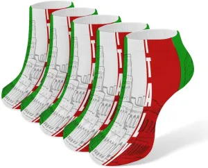 Roman Colosseum Italian Flag 5 Pairs Ankle Socks Non Slip Low Cut Sock Casual Athletic Short Socks No Show Socks for Women & Men