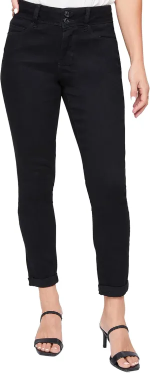 Royalty For Me Womens Women's Essential 2-Button Roll Cuff Ankle Jean,