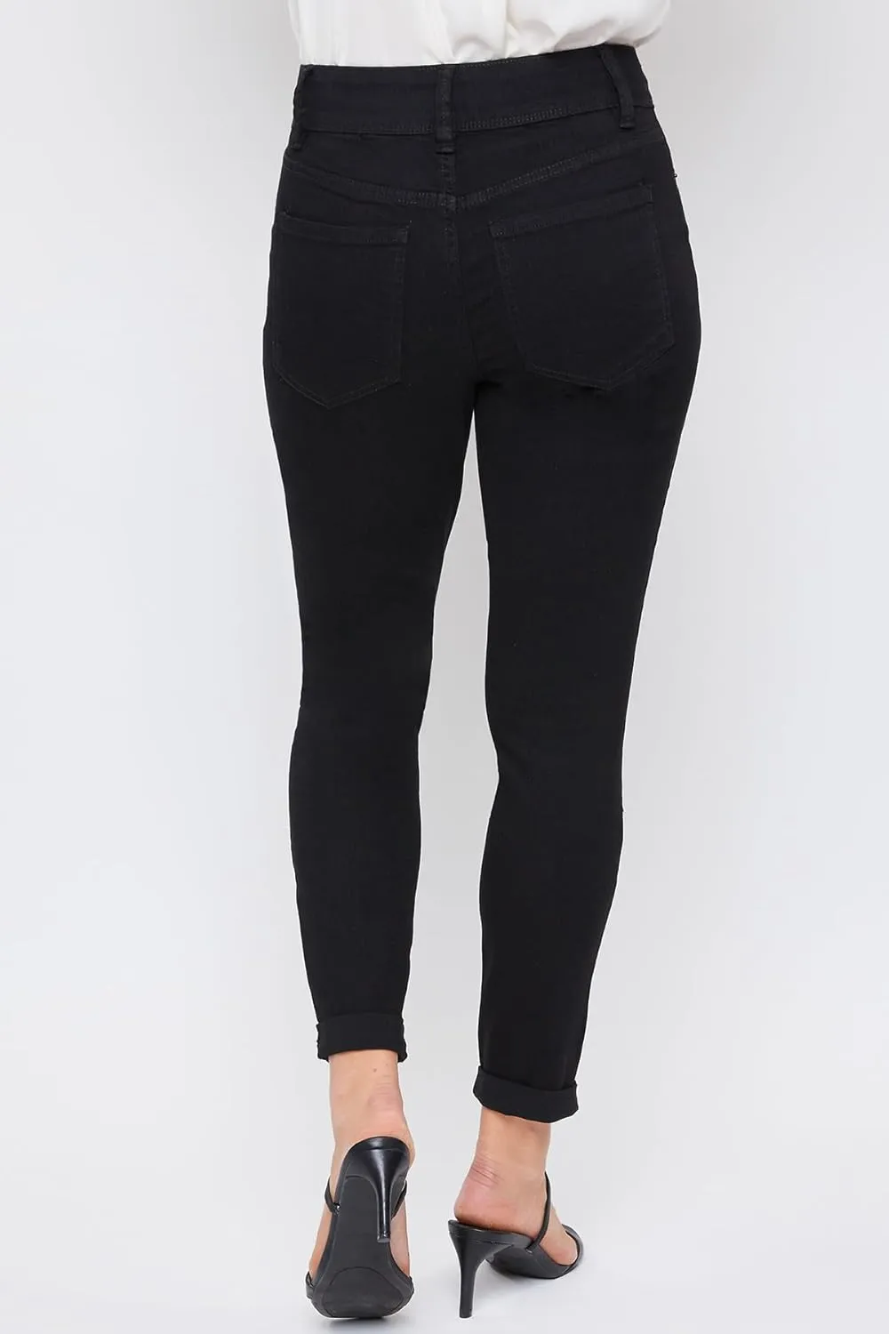 Royalty For Me Womens Women's Essential 2-Button Roll Cuff Ankle Jean,