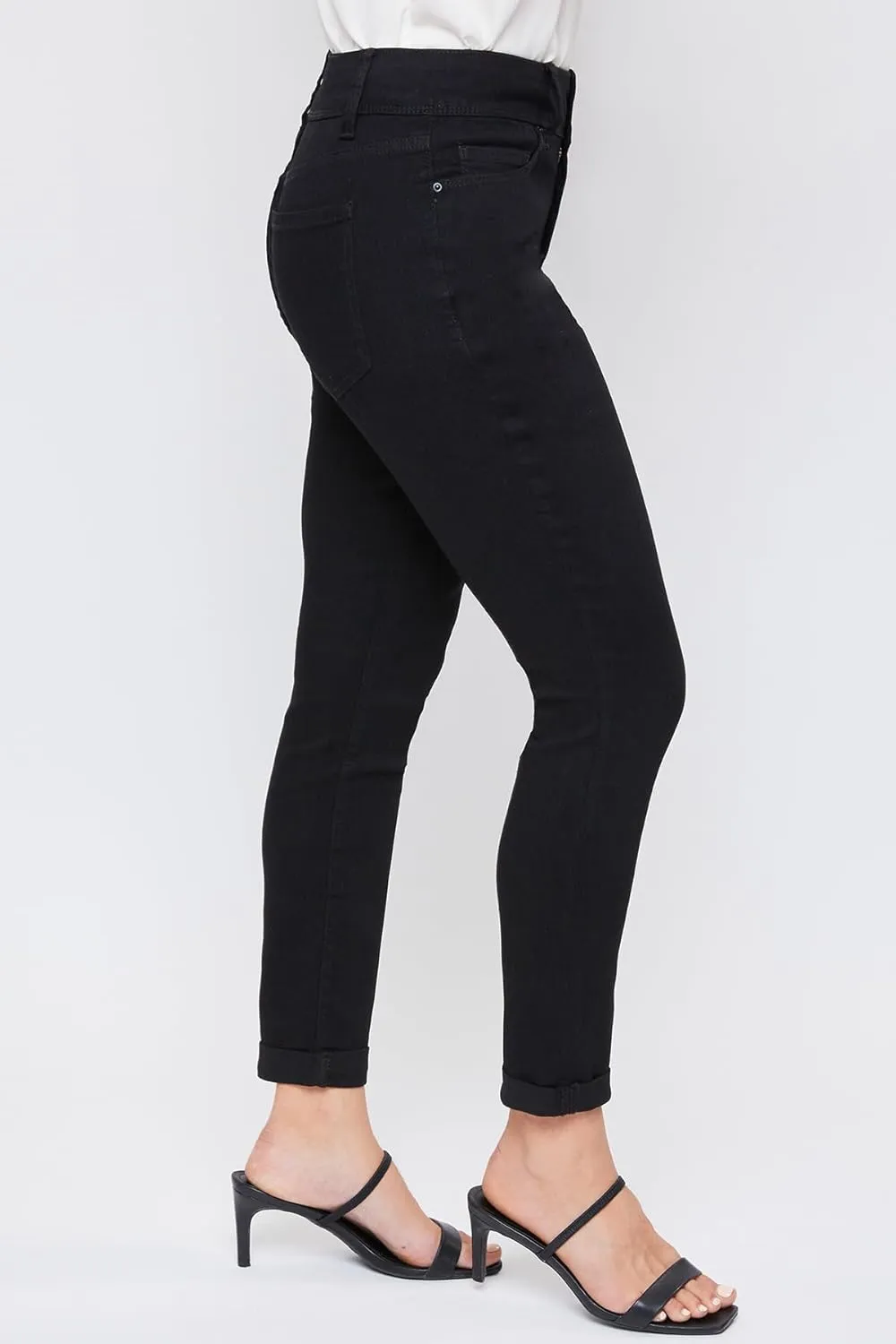 Royalty For Me Womens Women's Essential 2-Button Roll Cuff Ankle Jean,