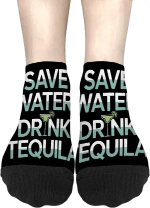 Save Water, Drink Tequila Crew Socks For Women Cotton Socks Men