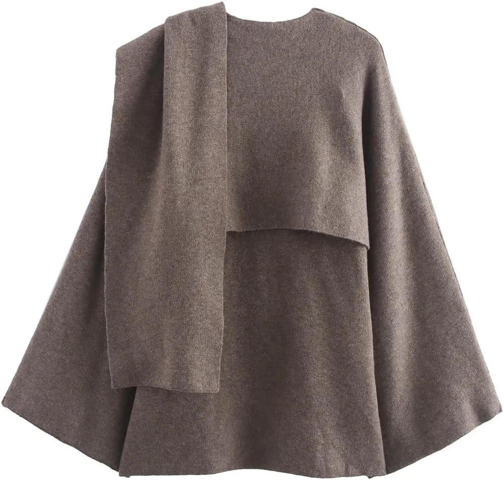 Scarf Coat Women Oversized Wool Blend Jacket Cape Coat Scarf Jacket Pea Coat Dressy Casual Winter Fashion