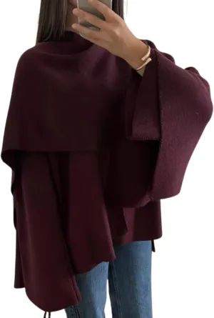 Scarf Coat Women Oversized Wool Blend Jacket Cape Coat Scarf Jacket Pea Coat Dressy Casual Winter Fashion