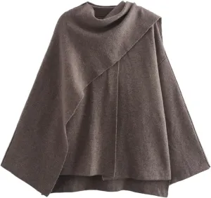 Scarf Coat Women Scarf Jacket Oversized Wool Blend Jacket Pea Coat Cape Coat Old Money Clothes Winter Fashion