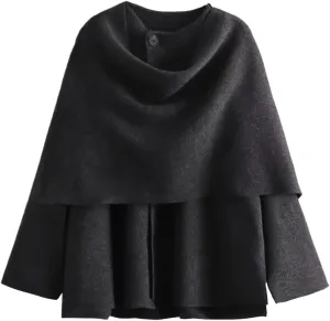 Scarf Coat Women Scarf Jacket Oversized Wool Blend Jacket Pea Coat Cape Coat Old Money Clothes Winter Fashion
