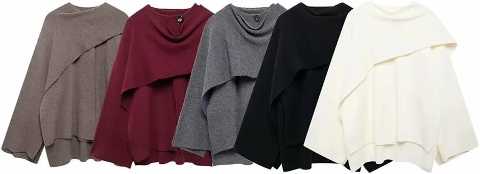 Scarf Coat Women Scarf Jacket Oversized Wool Blend Jacket Pea Coat Cape Coat Old Money Clothes Winter Fashion