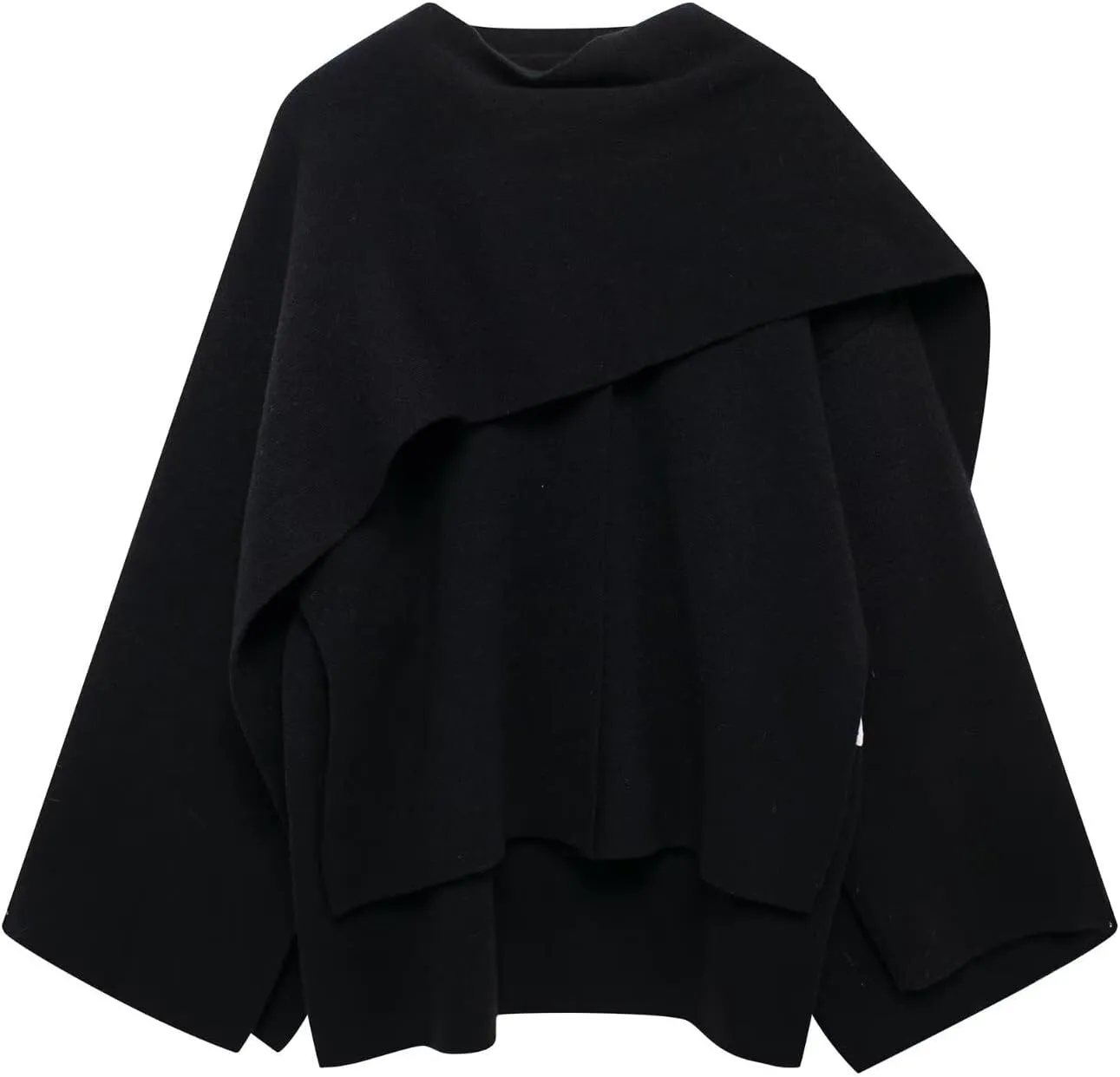 Scarf Coat Women Scarf Jacket Oversized Wool Blend Jacket Pea Coat Cape Coat Old Money Clothes Winter Fashion