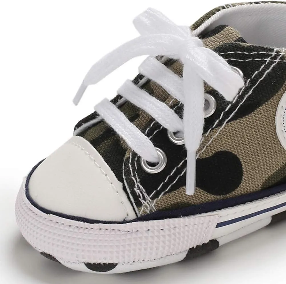 Sekantrol Unisex Baby Girls Boys Shoes Infant Soft Sole Canvas Newborn First Walkers High Top Anti-Slip Sneakers
