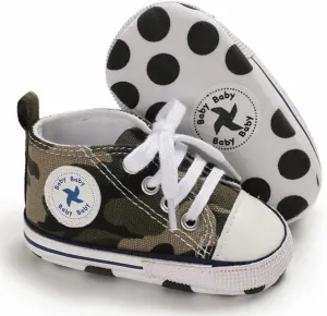 Sekantrol Unisex Baby Girls Boys Shoes Infant Soft Sole Canvas Newborn First Walkers High Top Anti-Slip Sneakers