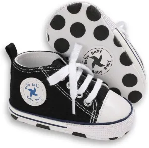Sekantrol Unisex Baby Girls Boys Shoes Infant Soft Sole Canvas Newborn First Walkers High Top Anti-Slip Sneakers