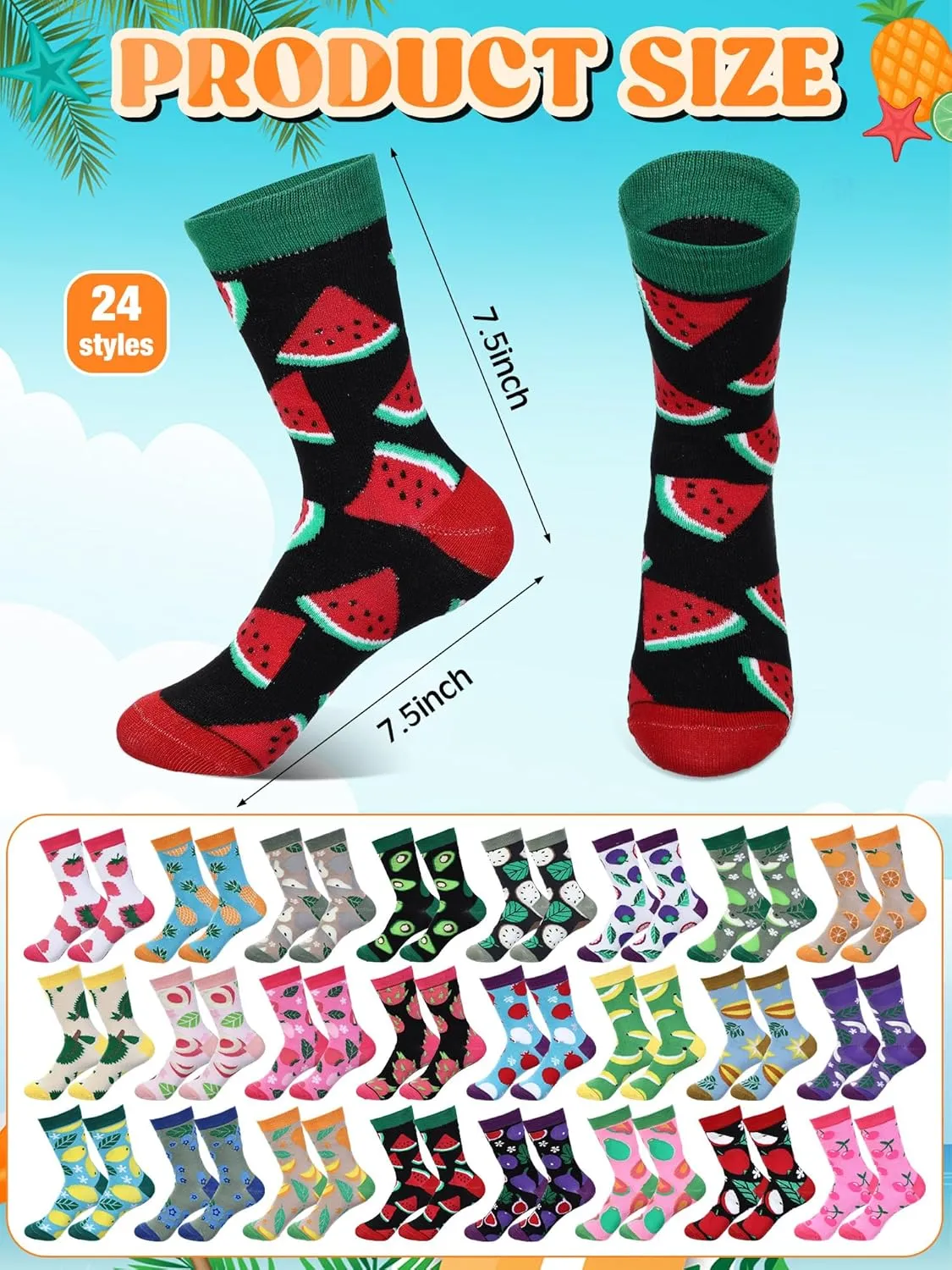 Shinymoon 24 Pairs Geometric Socks Bulk Fancy Funny Novelty Pattern Socks for Women Men Girls Holiday Gifts