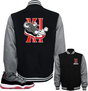 SNELOS Jacket to Match Jordan 11 Bred 2019 Match Jordan Jacket