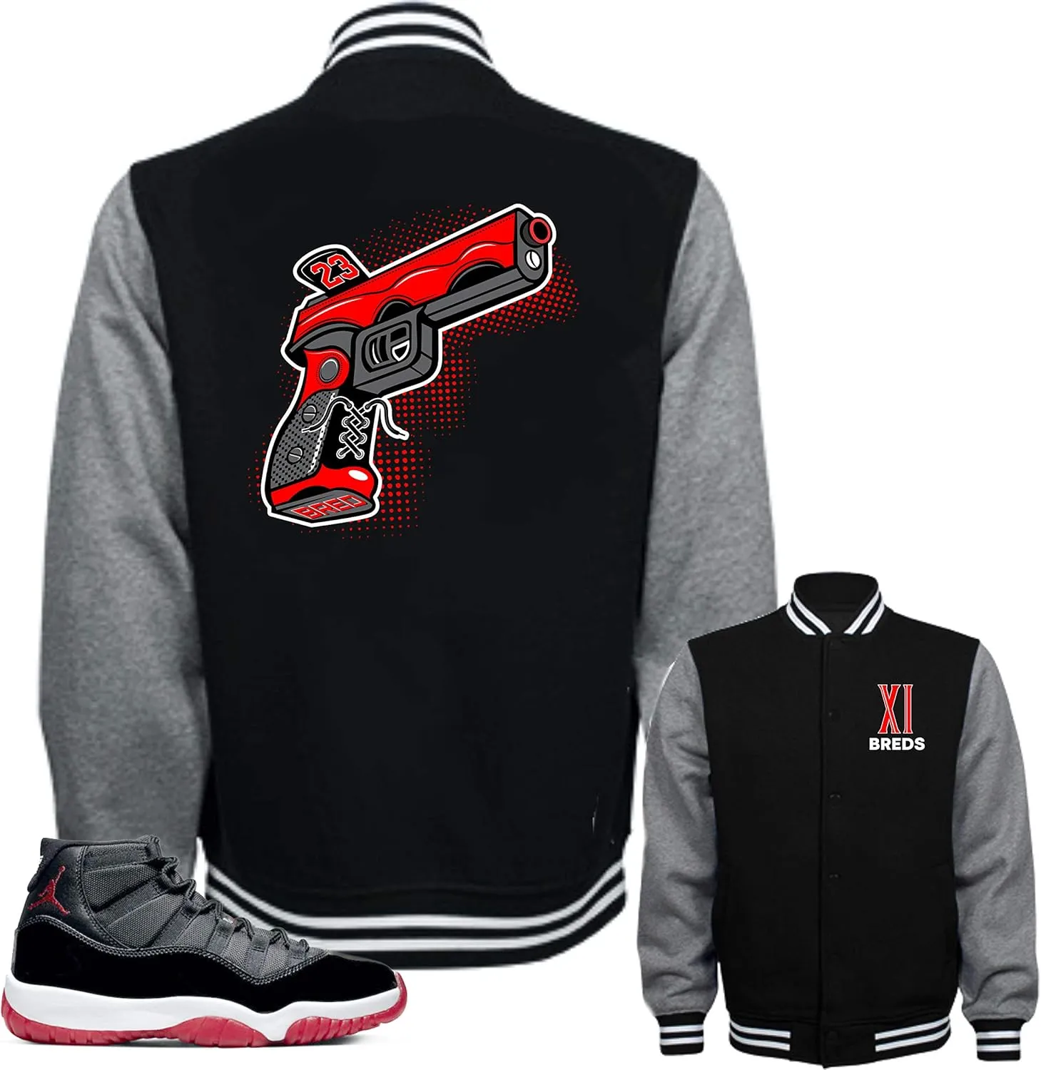 SNELOS Jacket to Match Jordan 11 Bred 2019 Match Jordan Jacket