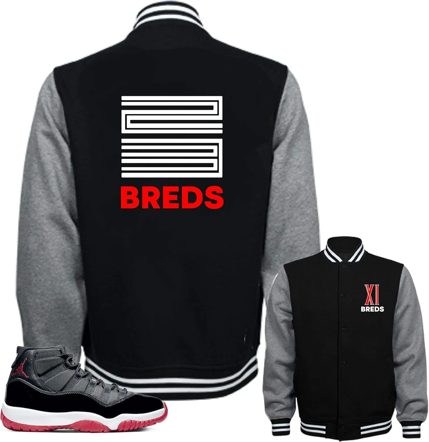 SNELOS Jacket to Match Jordan 11 Bred 2019 Match Jordan Jacket