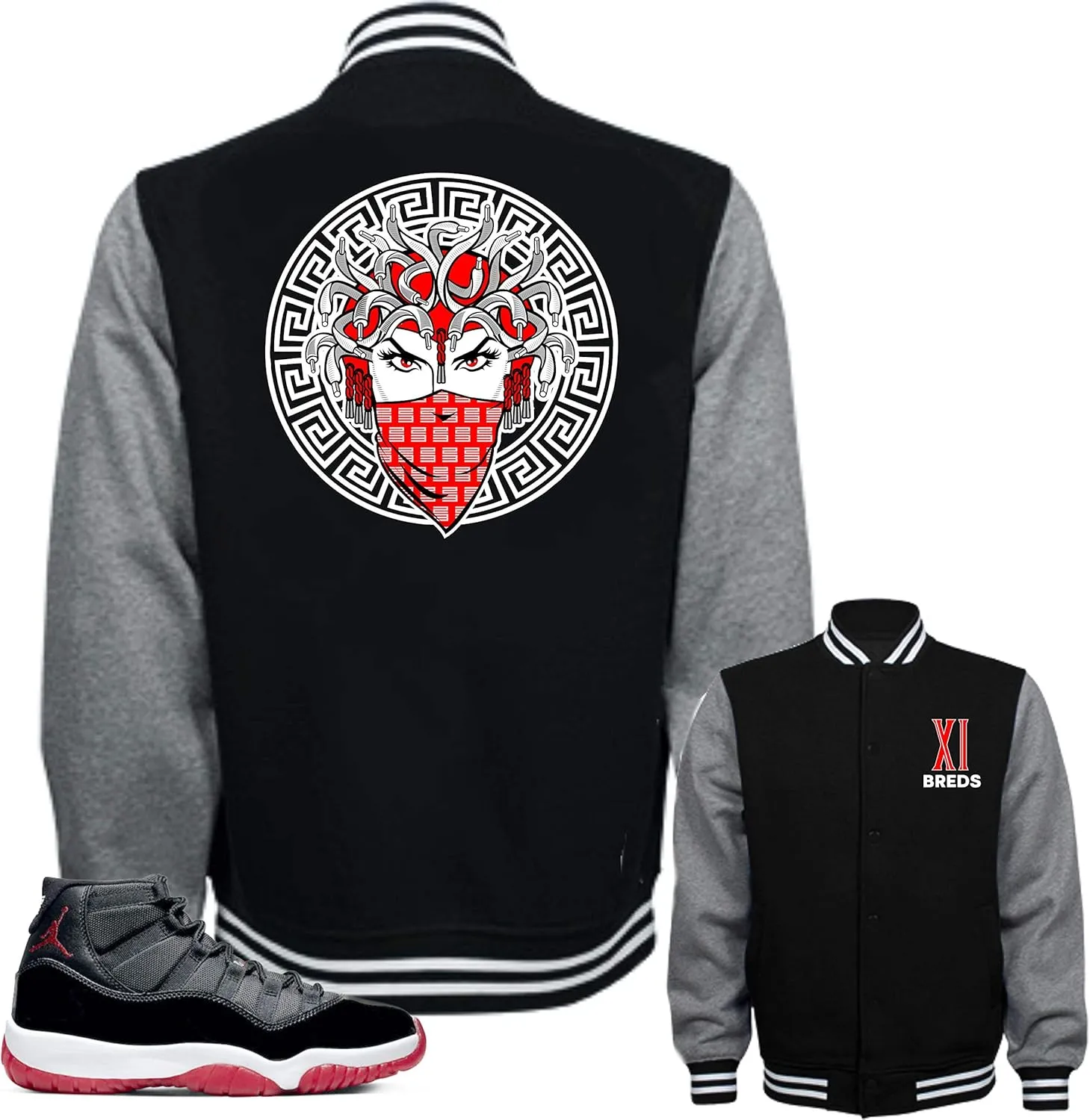 SNELOS Jacket to Match Jordan 11 Bred 2019 Match Jordan Jacket