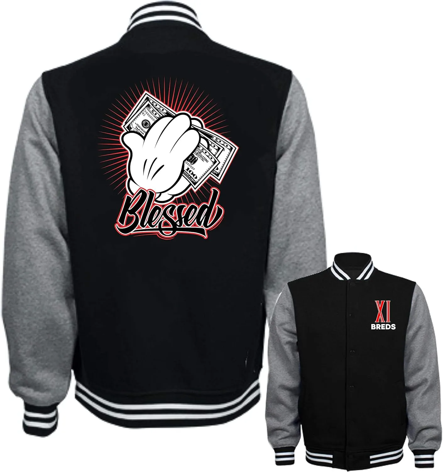SNELOS Jacket to Match Jordan 11 Bred 2019 Match Jordan Jacket