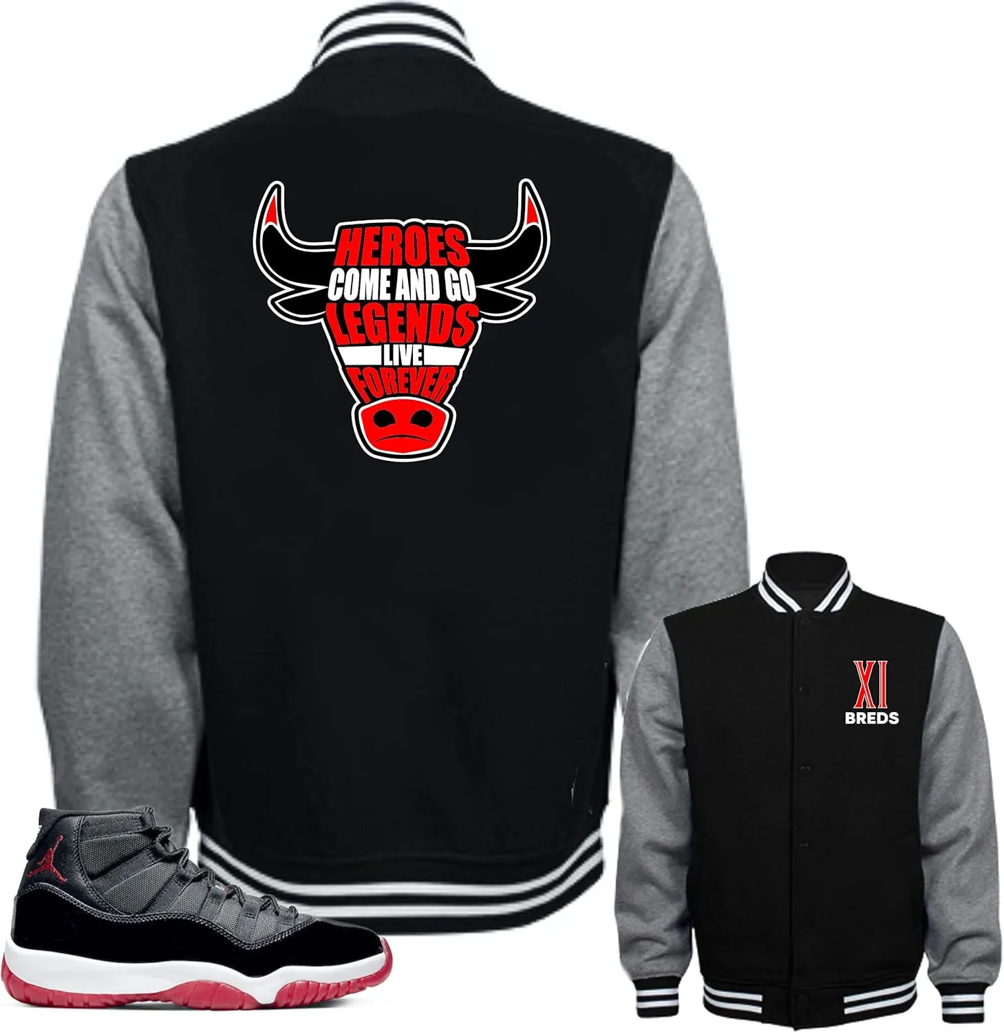 SNELOS Jacket to Match Jordan 11 Bred 2019 Match Jordan Jacket