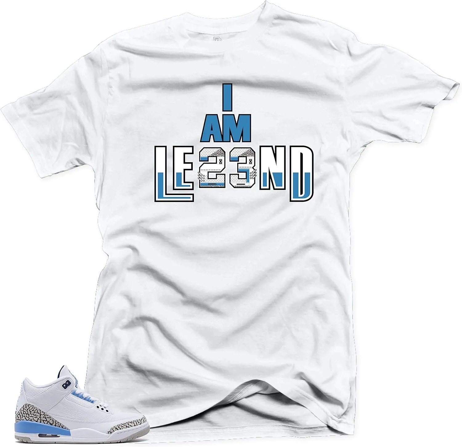 SNELOS Jordan 3 UNC Cement Sneaker Shirt to Match